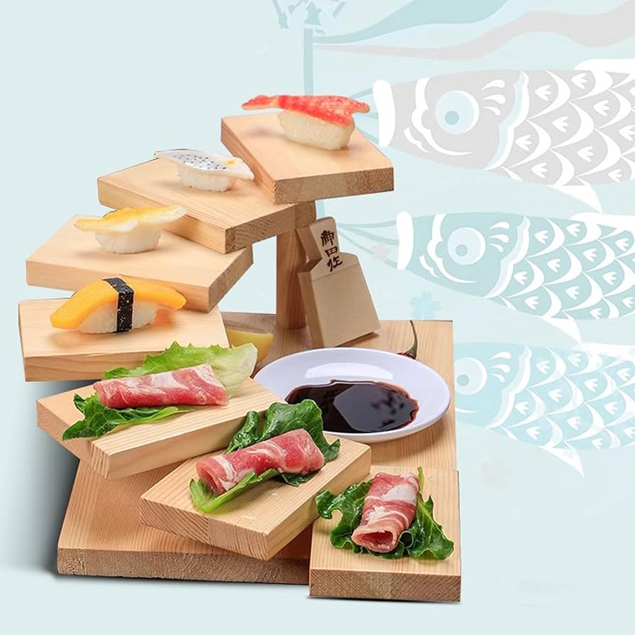 木製寿司盛り器足付き 3種合計１０個セット 木製寿司盛り器足付き 3種合計10個セット